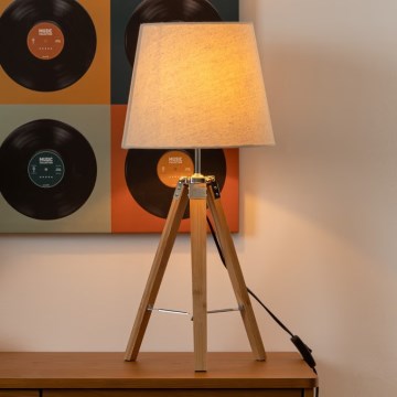 Atmosphera - Galda lampa RUNO 1xE27/25W/230V bambusa/krēmkrāsa