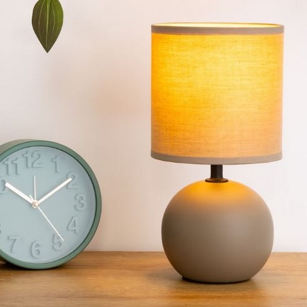 Atmosphera - Galda lampa TIMÉO 1xE14/60W/230V taupe/krēmkrāsa