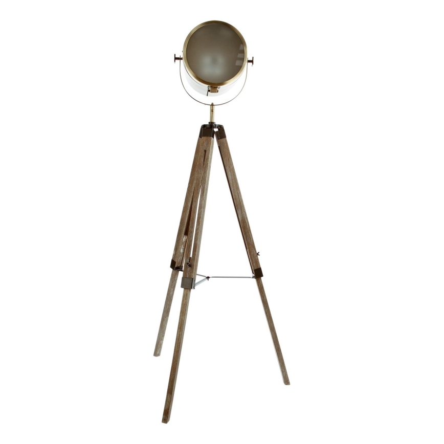 Atmosphera - Grīdas stāvlampa EBOR 1xE27/25W/230V priede/misiņš