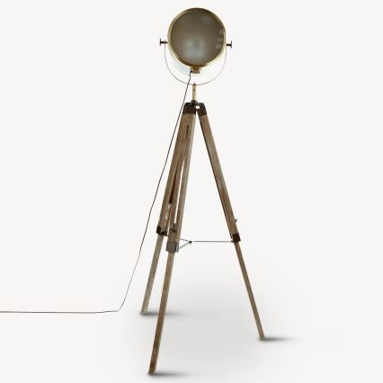 Atmosphera - Grīdas stāvlampa EBOR 1xE27/25W/230V priede/misiņš