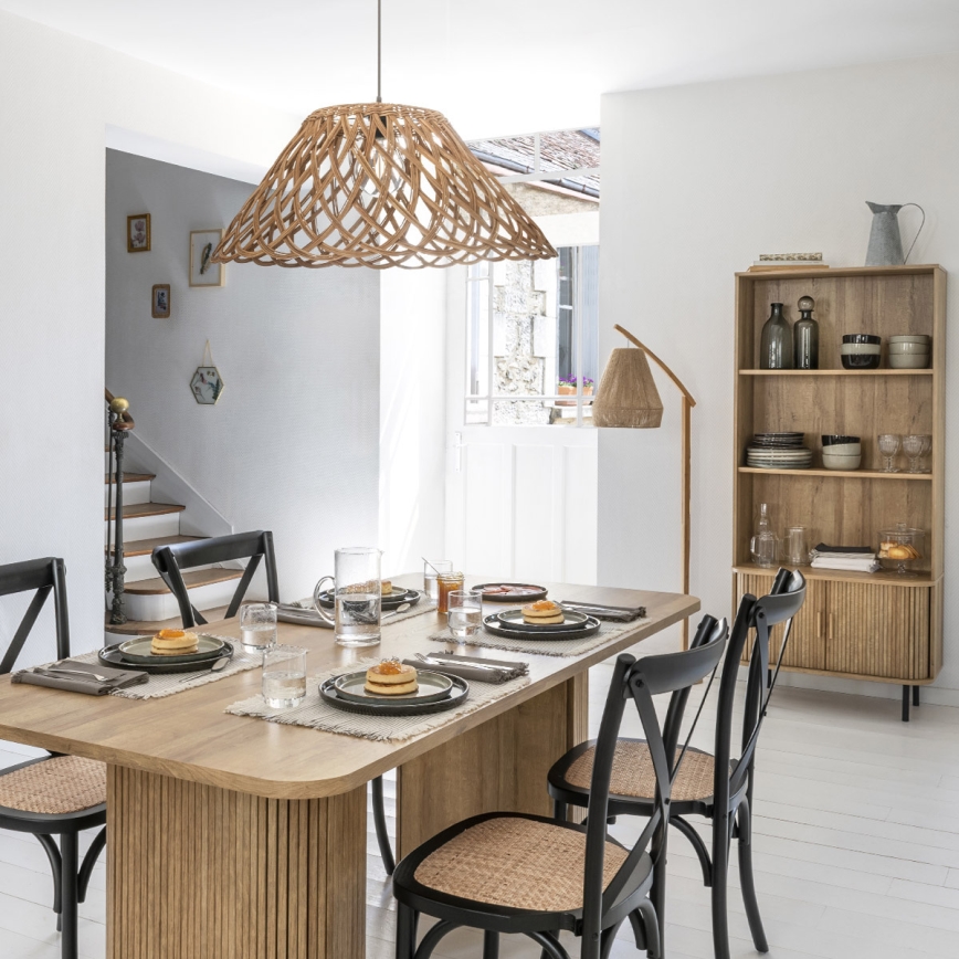 Atmosphera - Grīdas stāvlampa PALM 1xE27/60W/230V bambusa/kaņepes