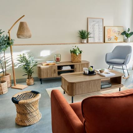 Atmosphera - Grīdas stāvlampa PALM 1xE27/60W/230V bambusa/kaņepes