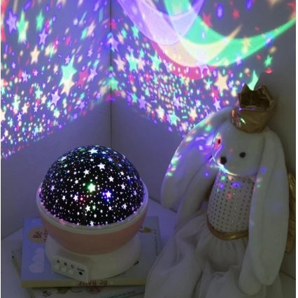 Atmosphera - LED bērnu projektors 3xAA rozā