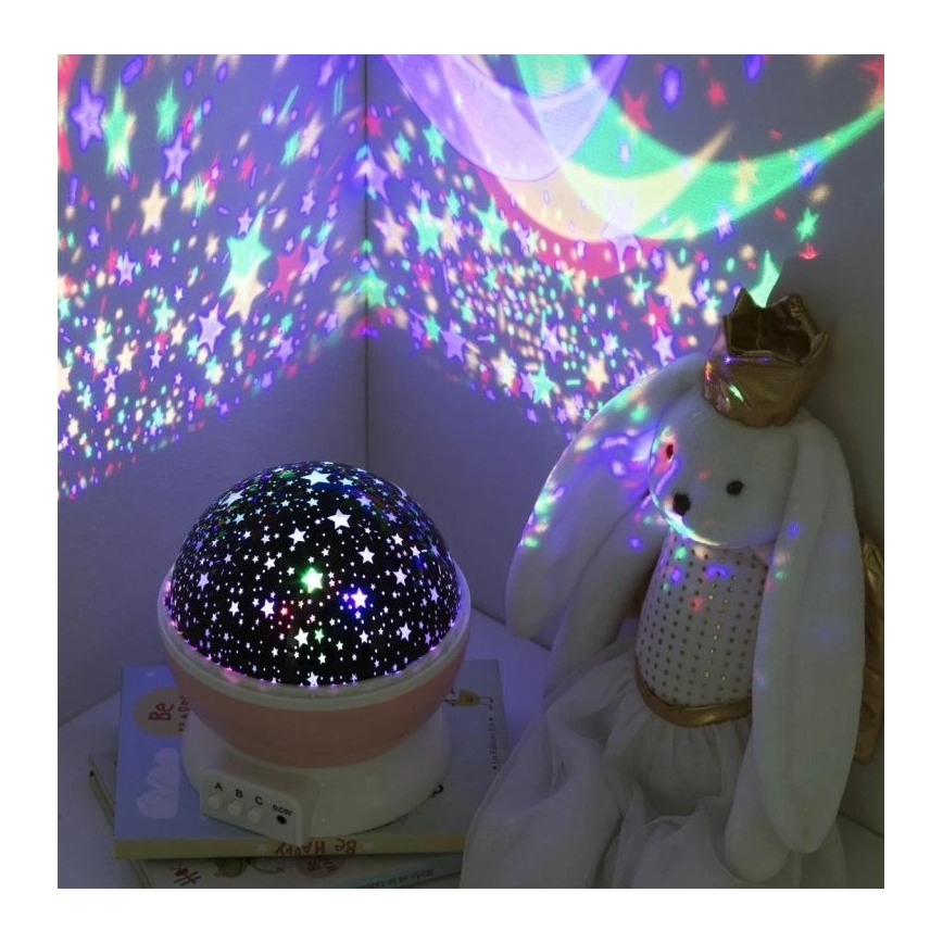 Atmosphera - LED bērnu projektors 3xAA rozā