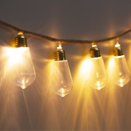 Atmosphera - LED dekoratīvs virtenes gaismeklis GIRLANDA 10xLED/2xAA 1,65m silti balts