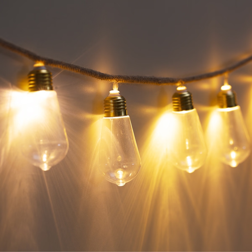 Atmosphera - LED dekoratīvs virtenes gaismeklis GIRLANDA 10xLED/2xAA 1,65m silti balts
