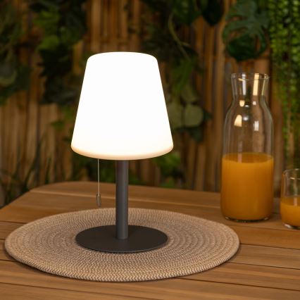Atmosphera - LED RGBW Uzlādējama āra galda lampa ZACK LED/3,7V 1200 mAh IP44 melna