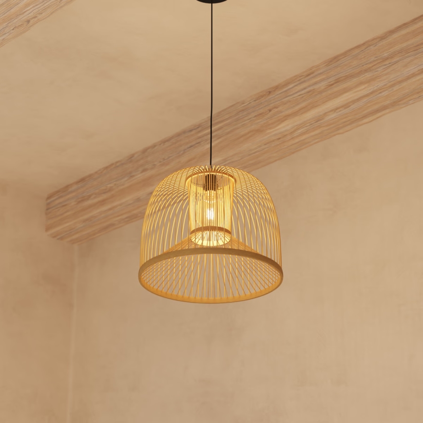 Atmosphera - Lustra ar auklu AMY 1xE27/40W/230V bambusa