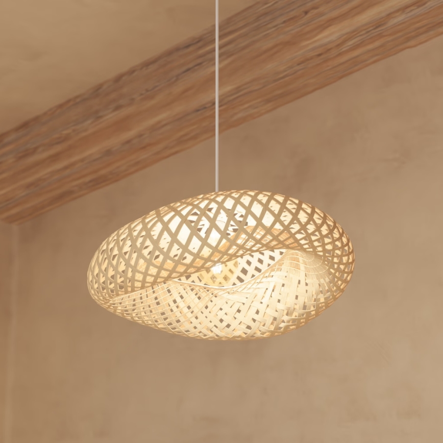 Atmosphera - Lustra ar auklu BEDDY 1xE27/40W/230V bambusa