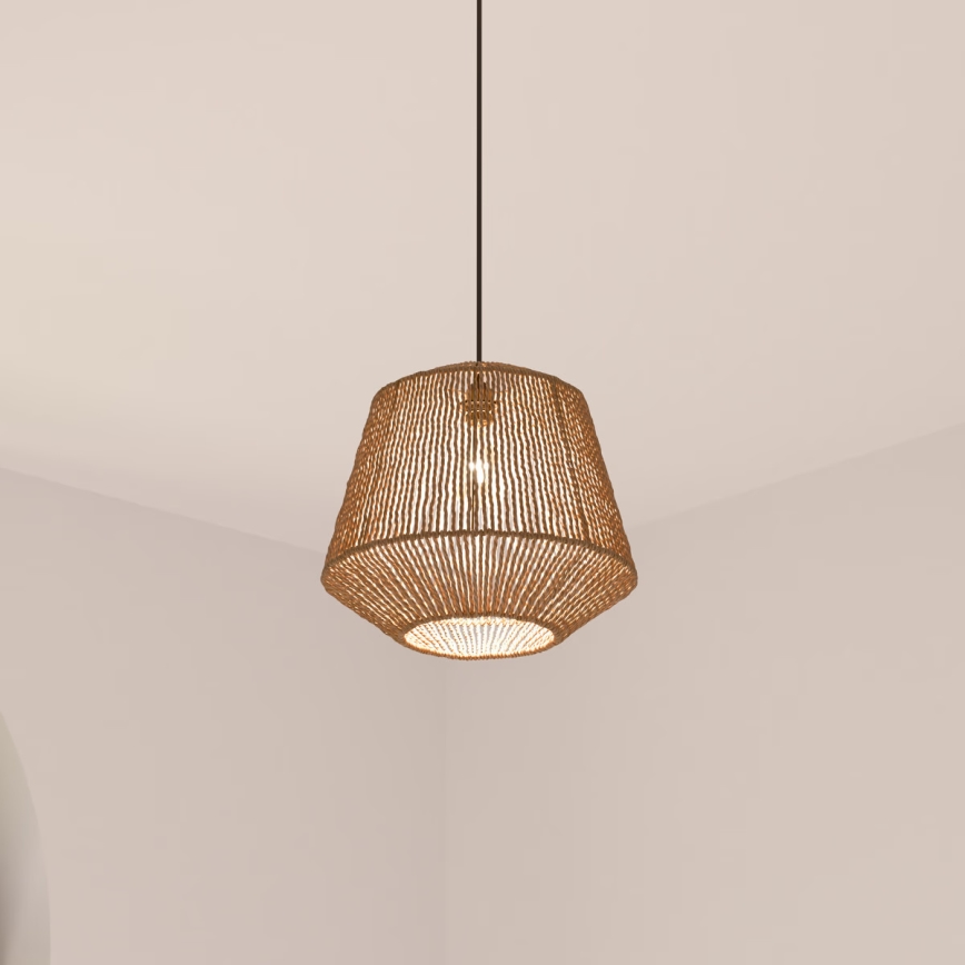 Atmosphera - Lustra ar auklu JILY 1xE27/40W/230V džutas bēša