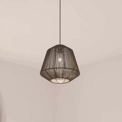 Atmosphera - Lustra ar auklu JILY 1xE27/40W/230V džutas melna