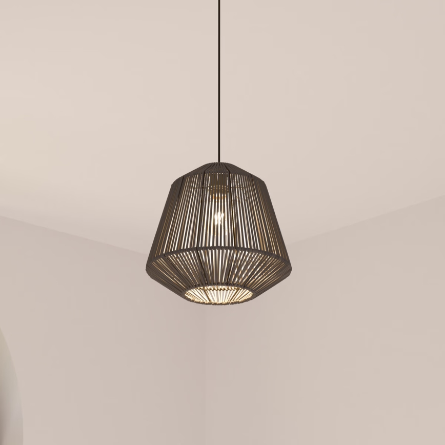 Atmosphera - Lustra ar auklu JILY 1xE27/40W/230V džutas melna