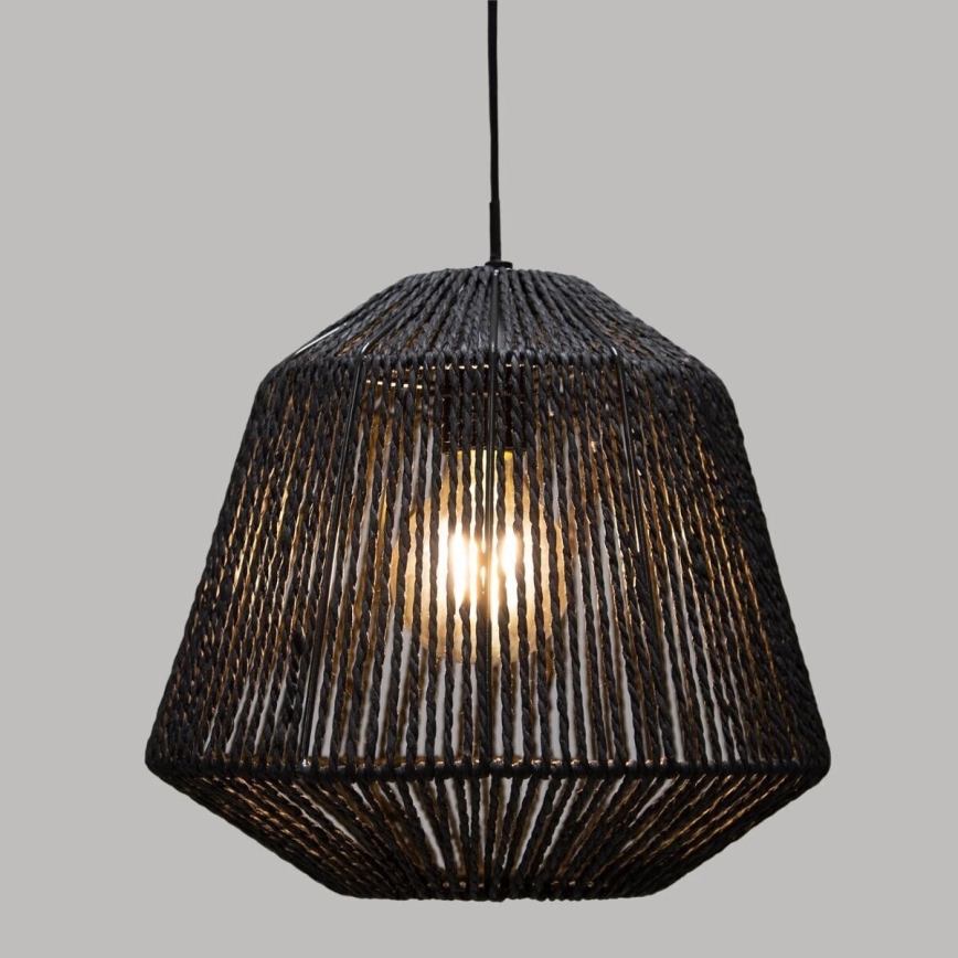 Atmosphera - Lustra ar auklu JILY 1xE27/40W/230V džutas melna