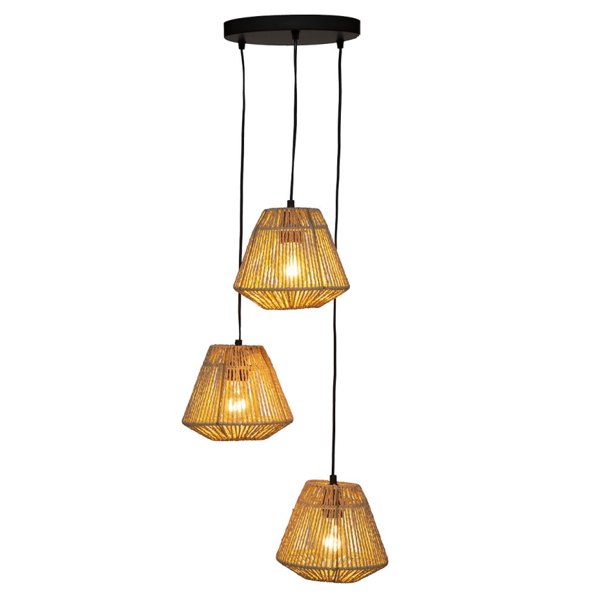 Atmosphera - Lustra ar auklu JILY 3xE27/40W/230V džutas