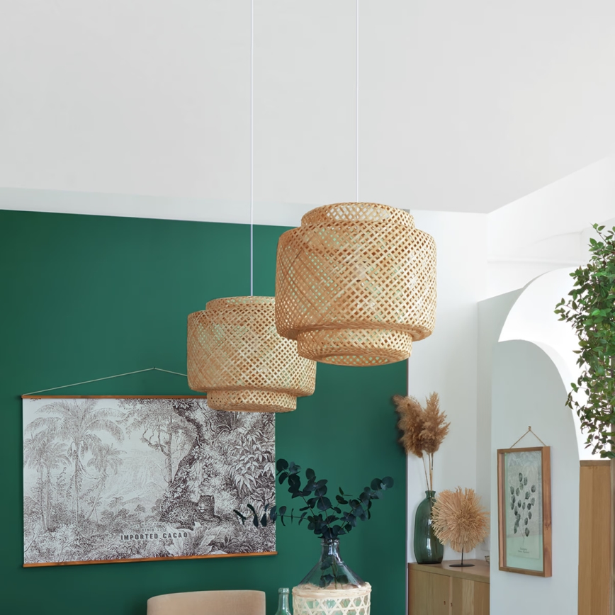Atmosphera - Lustra ar auklu LIBY 1xE27/40W/230V bambusa