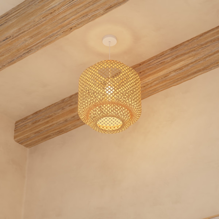 Atmosphera - Lustra ar auklu LIBY 1xE27/40W/230V bambusa