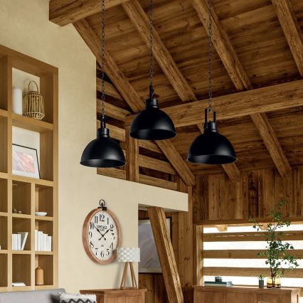 Atmosphera - Lustra ar ķēdi BASALT 1xE27/25W/230V melna