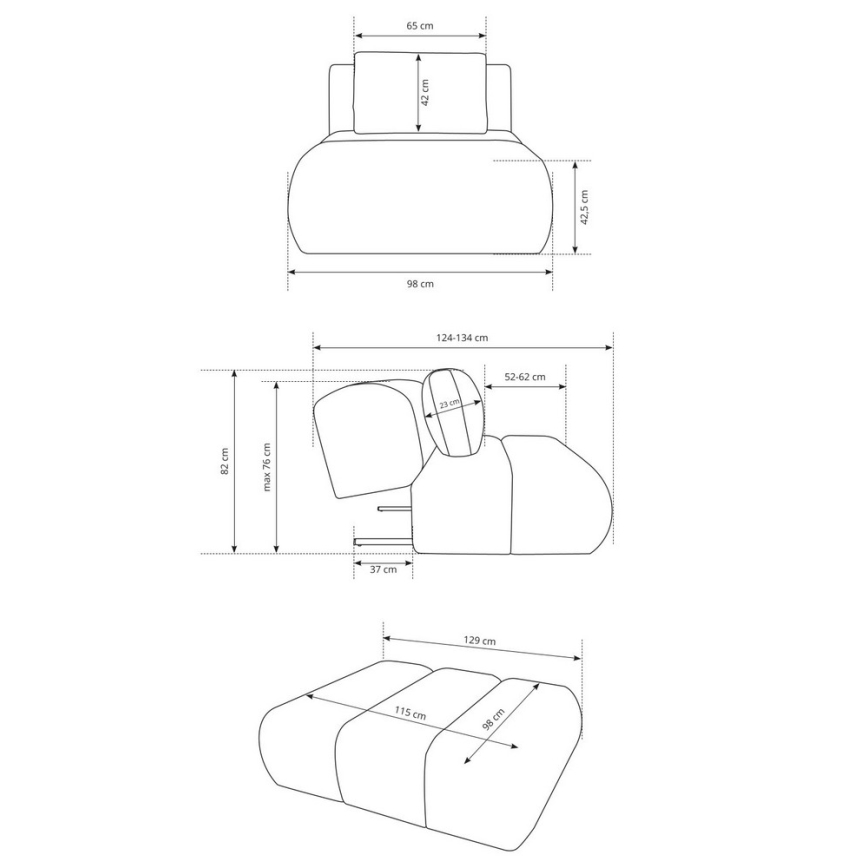Atpūtas krēsls FANO krēmkrāsā