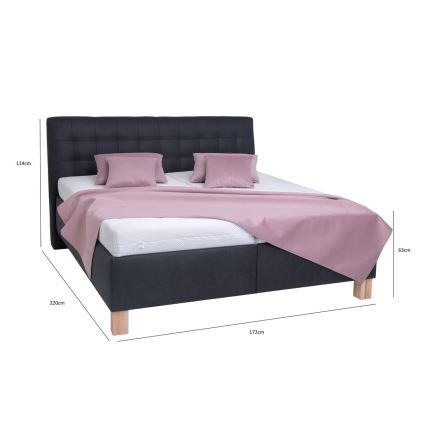 Auduma gulta ar uzglabāšanas vietu bez matrača VIOLET 160x200 cm antracīts