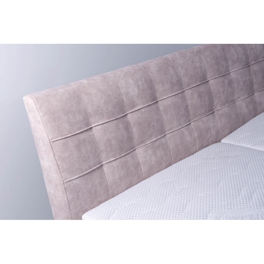 Auduma gulta ar uzglabāšanas vietu bez matrača VIOLET 160x200 cm gaiši brūna