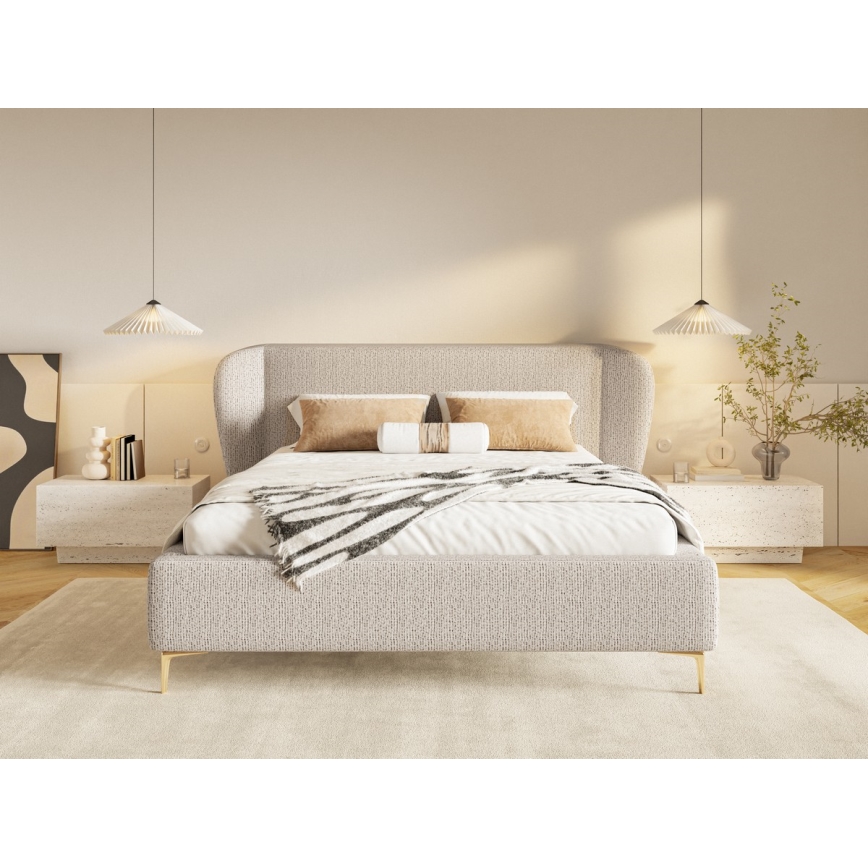 Auduma gulta bez matrača DALIA 180x200 cm pelēka