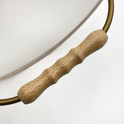 Augstuma regulējamā lustra RAMONA 1xE27/60W/230V brūna/balta/ozols