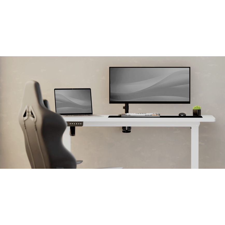 Augstumu regulējams rakstāmgalds LEVANO 140x60 cm balta