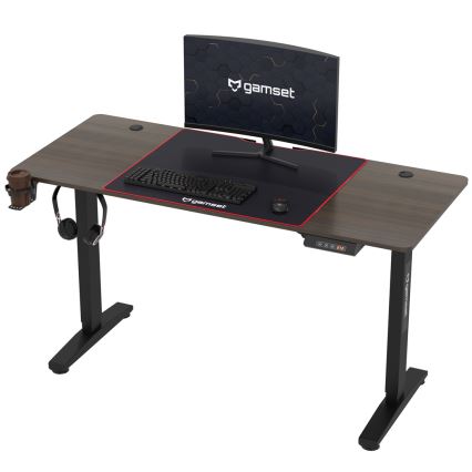 Augstumu regulējams spēļu galds CONTROL 140x60 cm brūna/melna