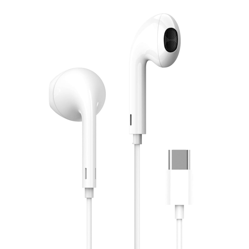 Austiņas ar mikrofonu USB-C balta