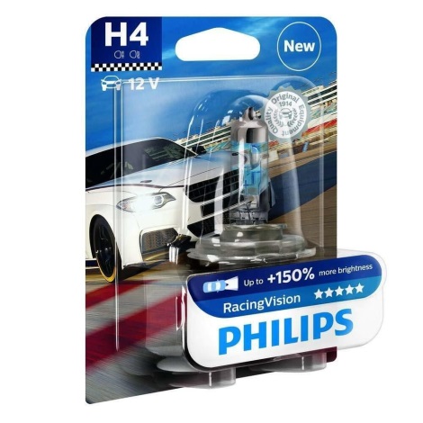 Auto spuldze Philips RACING VISION 12342RVB1 H4 P43t-38/55W/12V