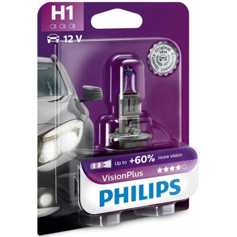 Auto spuldze Philips VISION PLUS 12258VPB1 H1 P14,5s/55W/12V 3250K