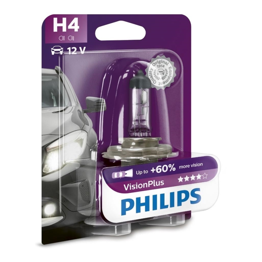 Auto spuldze Philips VISION PLUS 12342VPB1 H4 P43t-38/55W/12V