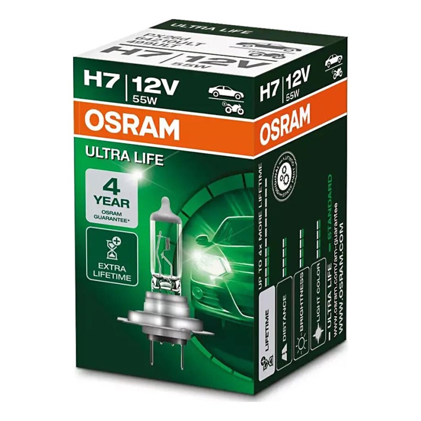 Auto spuldzes ULTRA LIFE H7 PX26d/55W/12V - Osram
