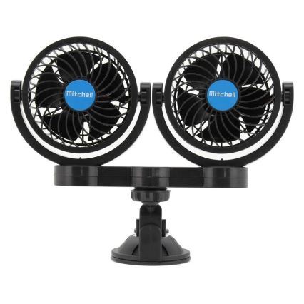 Auto ventilators ar piesūcekni 7W/12V melns