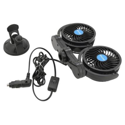 Auto ventilators ar piesūcekni 7W/12V melns
