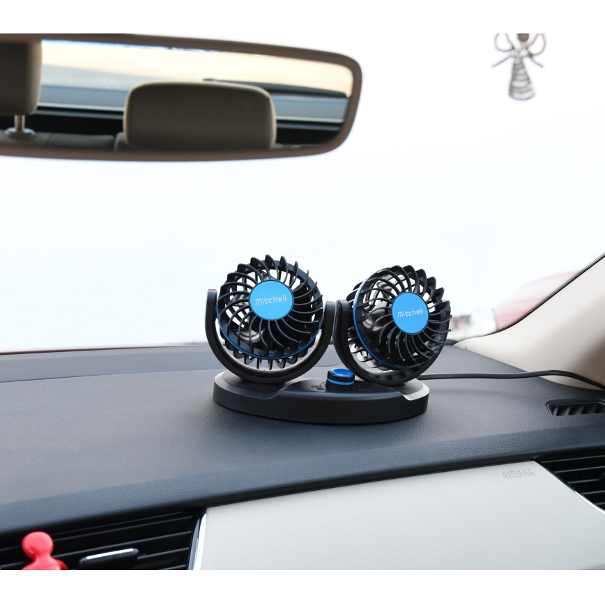 Automašīnas paneļa ventilators 4W/12V melns