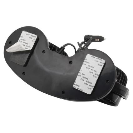Automašīnas paneļa ventilators ar termometru 9W/12V melna