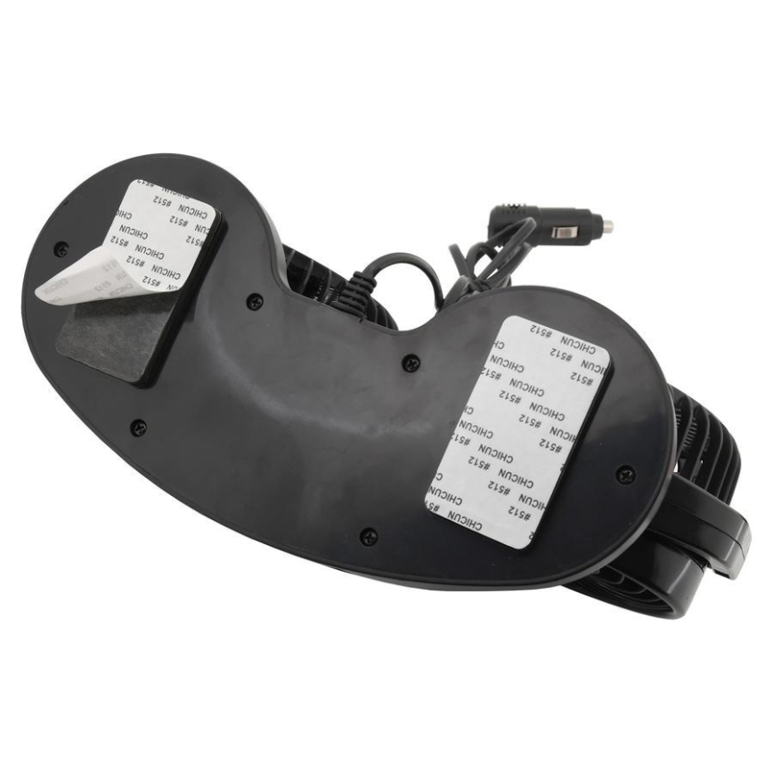 Automašīnas paneļa ventilators ar termometru 9W/12V melna