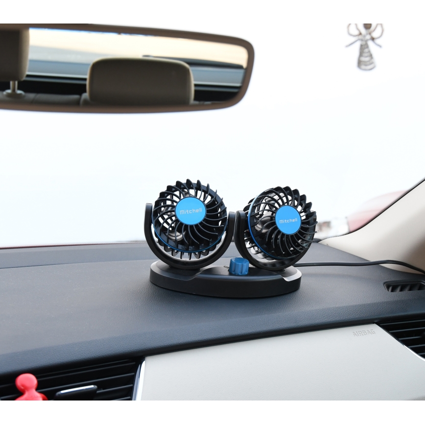 Automašīnas paneļa ventilators ar USB 3W/5V melna