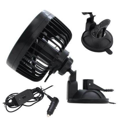 Automašīnas ventilators ar piesūcekni 9W/12V melna