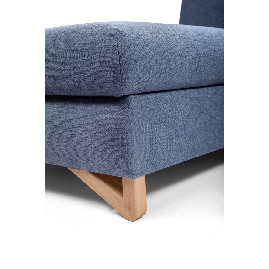 Izvelkams kreisais L-formas stūra dīvāns AVESTA ar glabāšanas nodalījumu, zils