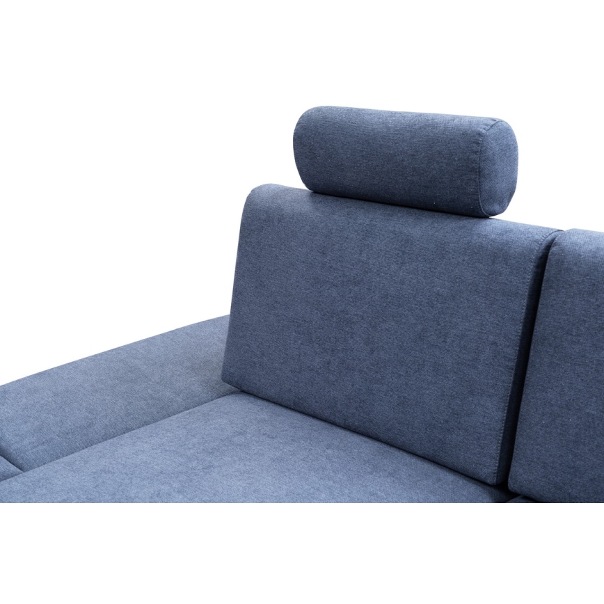 Izvelkams kreisais L-formas stūra dīvāns AVESTA ar glabāšanas nodalījumu, zils