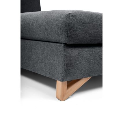 Izvelkams L formas stūra dīvāns AVESTA, labajā izpildījumā, ar uzglabāšanas nodalījumu, antracīts