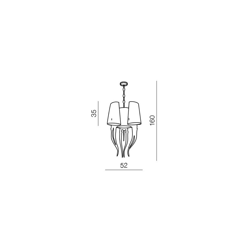 Azzardo AZ0028 - Lustra uz auklas DIABLO 6xE14/11W/230V balta
