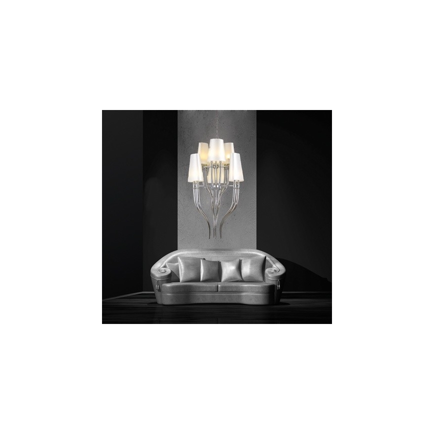 Azzardo AZ0173 - Lustra uz auklas DIABLO 12xE14/11W/230V balta