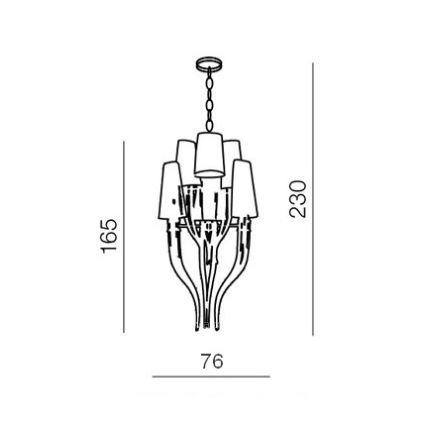 Azzardo AZ0173 - Lustra uz auklas DIABLO 12xE14/11W/230V balta