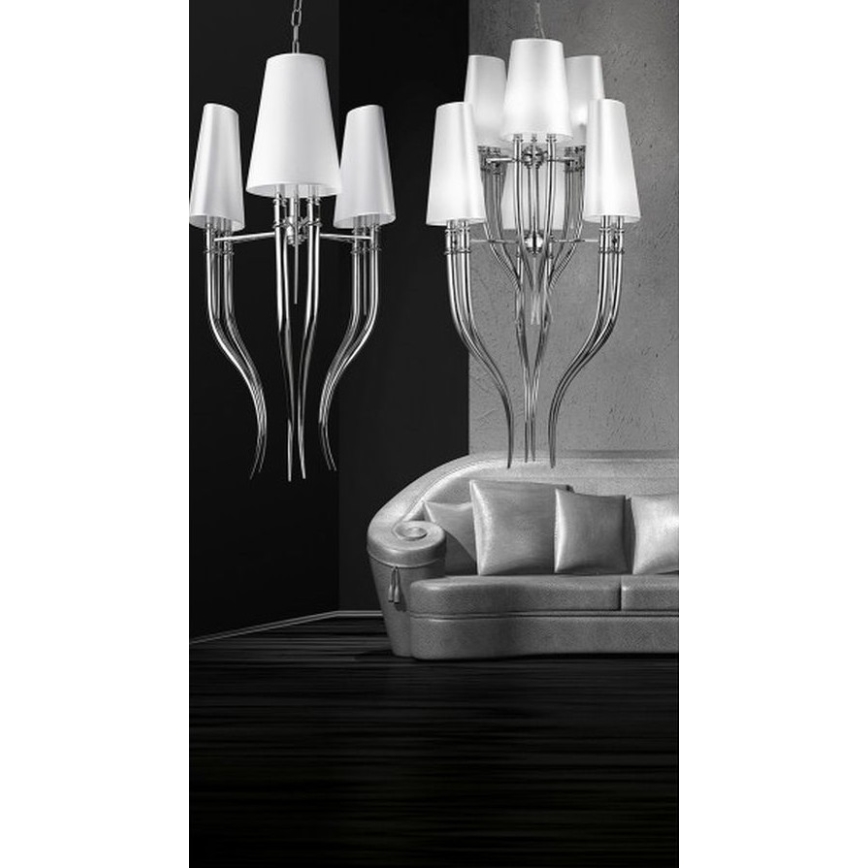 Azzardo AZ1344 - Lustra uz ķēdes DIABLO 6xE14/11W/230V melna