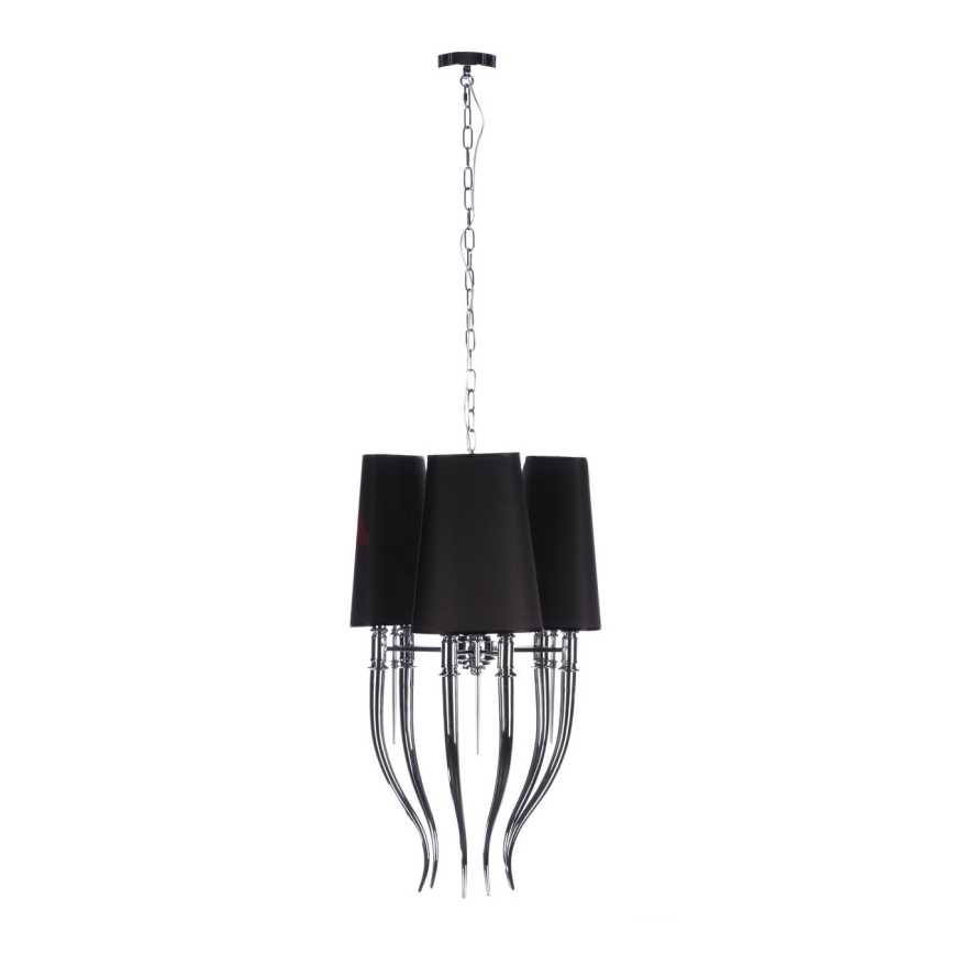 Azzardo AZ1345 - Lustra uz ķēdes DIABLO 6xE14/11W/230V melna