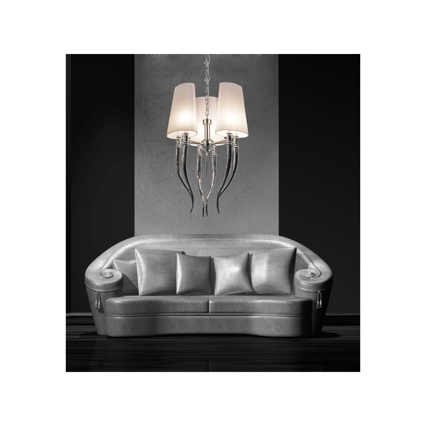 Azzardo AZ1345 - Lustra uz ķēdes DIABLO 6xE14/11W/230V melna
