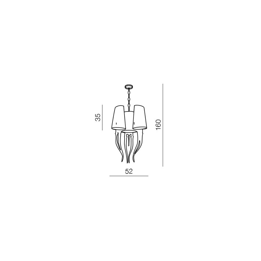Azzardo AZ1345 - Lustra uz ķēdes DIABLO 6xE14/11W/230V melna